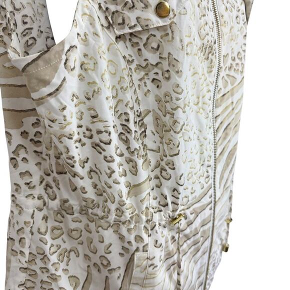 Chicos Zenergy Neema Vest Animal Print Beige Full Zip Lightweight Jacket 2 / L - Picture 3 of 16